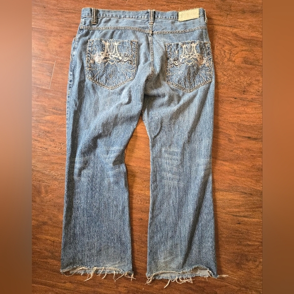 Vintage Miskeen Baggy Jeans Skater Grunge Mens 40x29 y2k embroidered loose stree